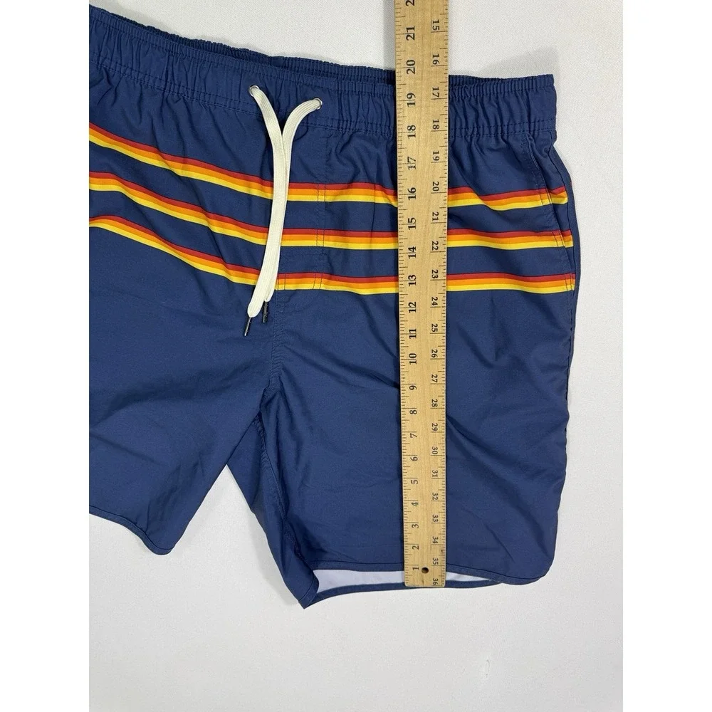 Fair Harbor Swim Trunks Men 2XL Blue Orange Red Performance Lined Shorts 8.5